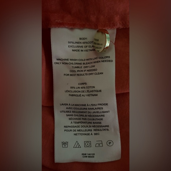 Stella & Dot Womens Double Take 2 Way Puff Sleeve XXL Coral Cardigan Linen Blend - Picture 6 of 11